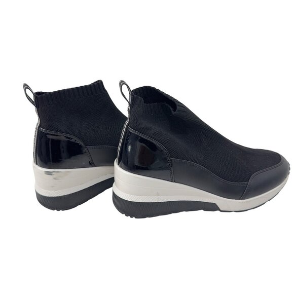 Michael Kors Womens SZ 7 Slip-On Stretch Knit Sock High Top Sneakers Black - Picture 15 of 16
